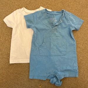 Primary romper and t shirt, 12-18 months